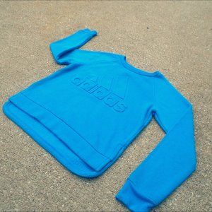 adidas Block Letter Cropped Crewneck Sweatshirt
